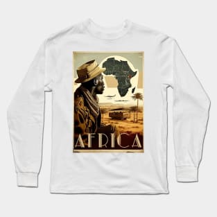 Africa Safari Vintage Travel Art Poster Long Sleeve T-Shirt